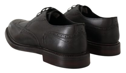 Dolce & Gabbana - Elegant Black Leather Formal Wingtip Shoes