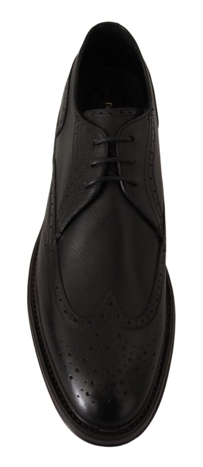 Dolce & Gabbana - Elegant Black Leather Formal Wingtip Shoes