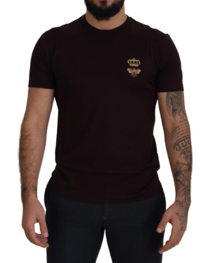 Dolce & Gabbana - Elegant Bordeaux Crewneck Cotton Tee