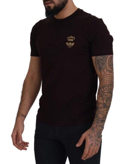 Dolce & Gabbana - Elegant Bordeaux Crewneck Cotton Tee