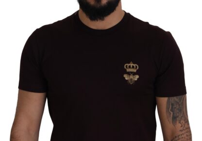 Dolce & Gabbana - Elegant Bordeaux Crewneck Cotton Tee