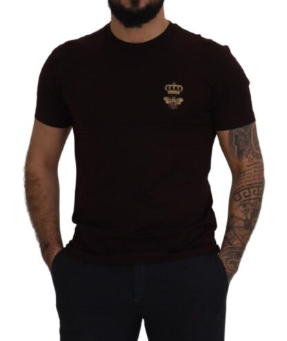 Dolce & Gabbana - Elegant Bordeaux Crewneck Cotton Tee