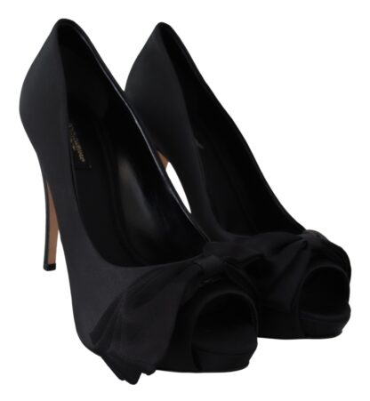 Dolce & Gabbana - Elegant Satin Silk Open Toe Heels