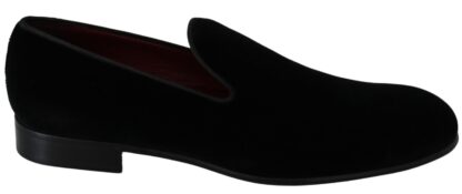 Dolce & Gabbana - Chic Black Velvet Loafers for Men