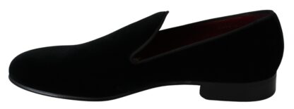 Dolce & Gabbana - Chic Black Velvet Loafers for Men