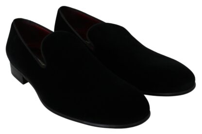 Dolce & Gabbana - Chic Black Velvet Loafers for Men