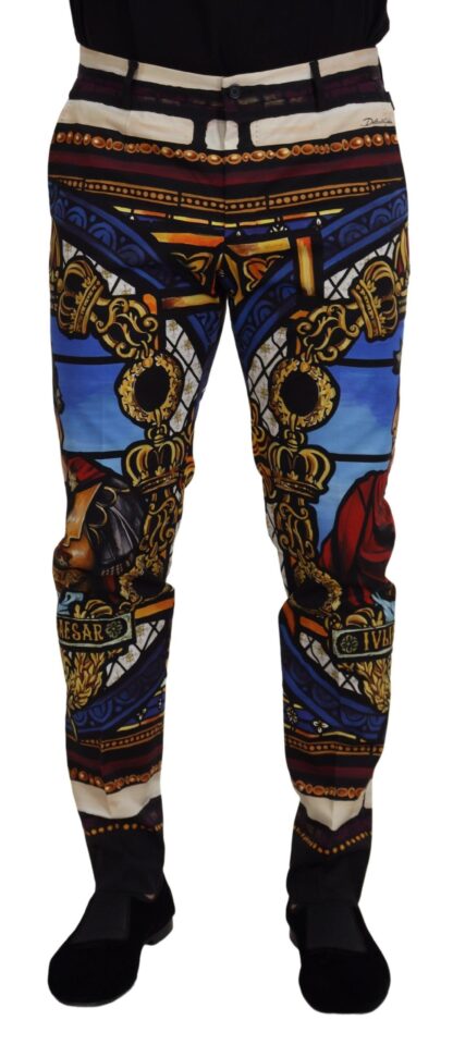 Dolce & Gabbana - Slim Fit Caesar Print Chinos Trousers