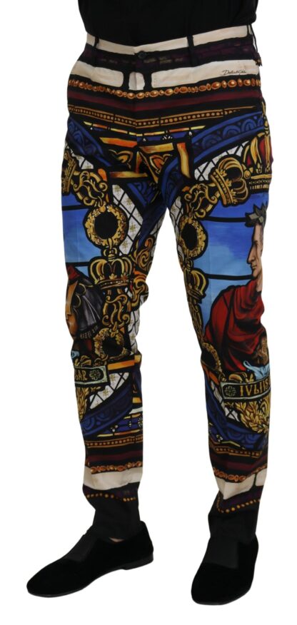 Dolce & Gabbana - Slim Fit Caesar Print Chinos Trousers