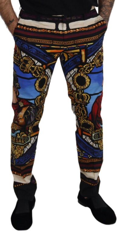 Dolce & Gabbana - Slim Fit Caesar Print Chinos Trousers