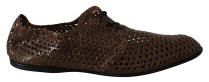 Dolce & Gabbana - Authentic Hand-Woven Leather Derby Shoes