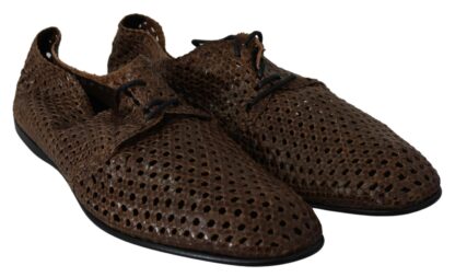 Dolce & Gabbana - Authentic Hand-Woven Leather Derby Shoes