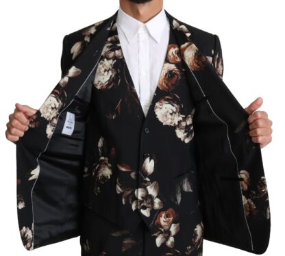 Dolce & Gabbana - Elegant Black Floral Martini Suit