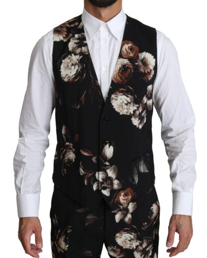 Dolce & Gabbana - Elegant Black Floral Martini Suit