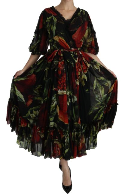 Dolce & Gabbana - Elegant Bell Sleeve Floral Maxi Dress