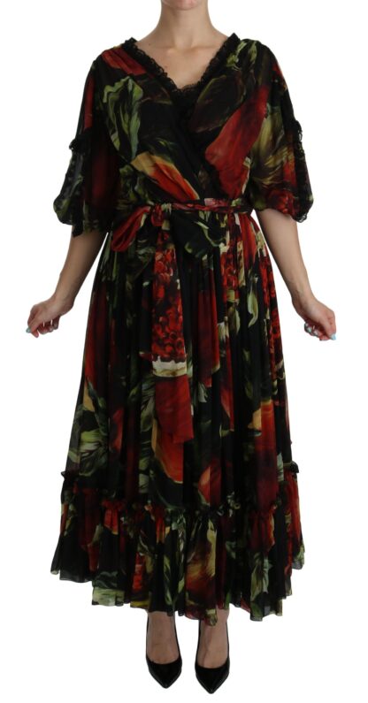 Dolce & Gabbana - Elegant Bell Sleeve Floral Maxi Dress