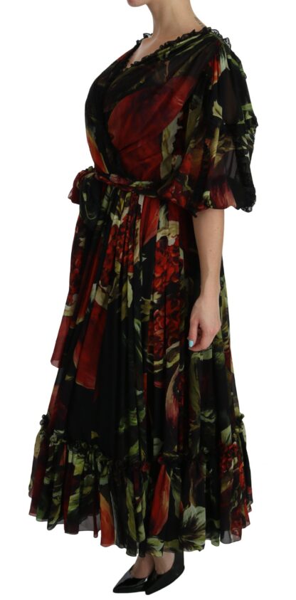 Dolce & Gabbana - Elegant Bell Sleeve Floral Maxi Dress