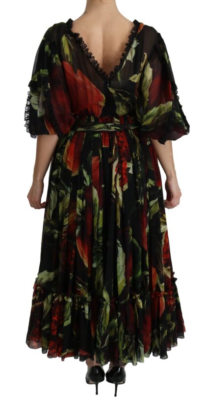 Dolce & Gabbana - Elegant Bell Sleeve Floral Maxi Dress