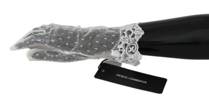 Dolce & Gabbana - Elegant White Lace Wrist-Length Gloves