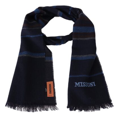 Missoni - Elegant Striped Wool Scarf with Logo Embroidery