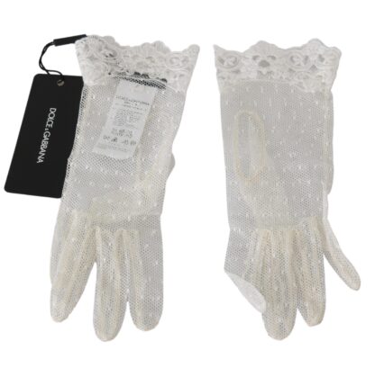 Dolce & Gabbana - Elegant White Lace Wrist-Length Gloves