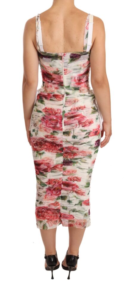 Dolce & Gabbana - Elegant Floral Print Midi Sheath Dress