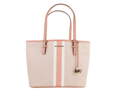 Michael Kors - Jet Set Travel Medium Sherbert Signature Stripe Carryall Tote Bag