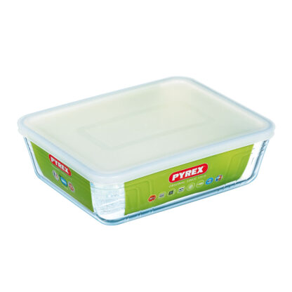 Ορθογώνιο Τάπερ με Καπάκι Pyrex Cook & Freeze 25 x 20 cm Διαφανές Σιλικόνη Γυαλί 2,6 L (x6)