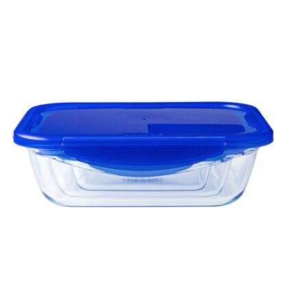 Ερμητικό Κουτί Γεύματος Pyrex Cook & Go Μπλε 1,7 L 24 x 18 cm Γυαλί (5 Μονάδες)