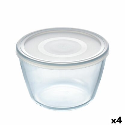 Στρογγυλό άπερ με Καπάκι Pyrex Cook & Freeze 1,6 L 17 x 17 x 12 cm Διαφανές Σιλικόνη Γυαλί (4 Μονάδες)