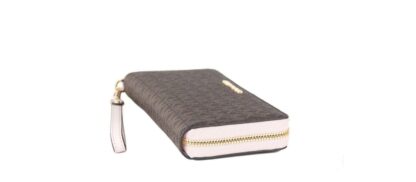 Michael Kors - Jet Set Travel Large Brown Signature Pink Continental Wrist Wallet