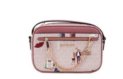 Michael Kors - Jet Set Girls East West Powder Blush PVC Zip Chain Crossbody Bag