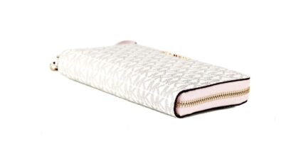 Michael Kors - Jet Set Travel Large Vanilla Signature Pink Continental Wallet