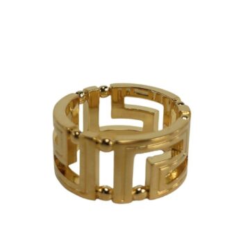 Versace - Medusa Western Buckle Smooth Leather Gold Plated Brass Gold Bracelet