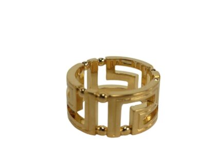 Versace - Greca Patterned Gold Toned Brass US Men's Size 9 Ring