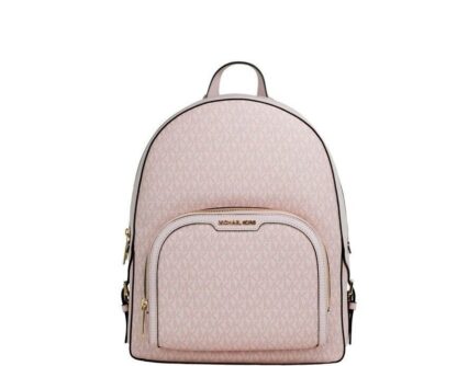 Michael Kors - Jaycee Large Dark Powder Blush PVC Zip Pocket Backpack Bookbag