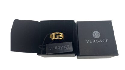 Versace - Greca Patterned Gold Toned Brass US Men's Size 9 Ring