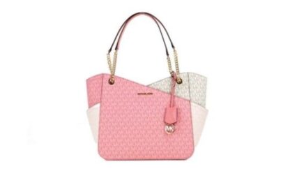 Michael Kors - Jet Set Tea Rose Signature X Cross Chain Shoulder Tote Bag Handbag