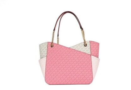 Michael Kors - Jet Set Tea Rose Signature X Cross Chain Shoulder Tote Bag Handbag