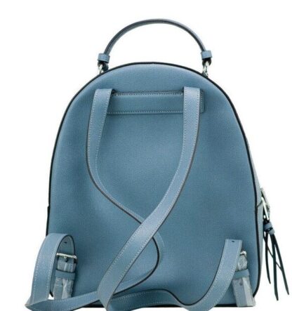 COACH - Jordyn Varsity Stripe Indigo Crossgrain Leather Backpack Bookbag