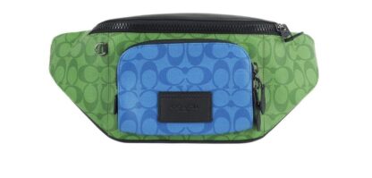 COACH - Neon Green Multi Blocked Signature Canvas Track Waist Belt Bag