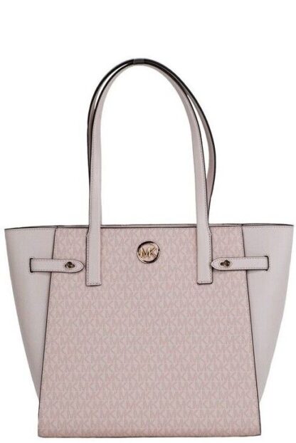 Michael Kors - Carmen Large Powder Blush Leather North South Tote Handbag Purse