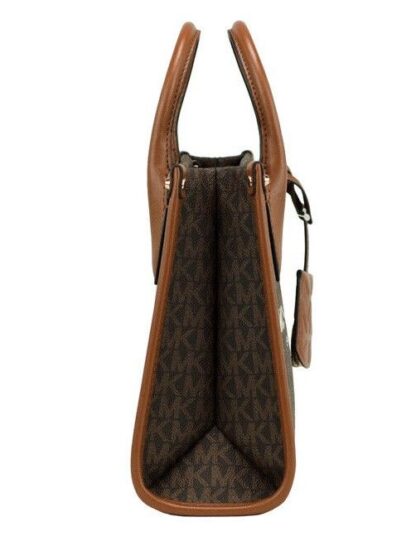 Michael Kors - Mirella Small Brown PVC Top Zip Shopper Tote Crossbody Handbag