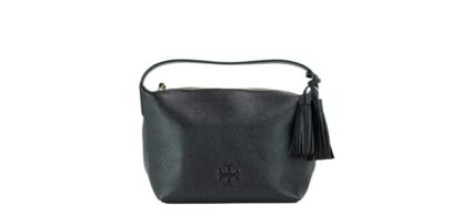 Tory Burch - Thea Small Black Pebbled Leather Slouchy Shoulder Handbag