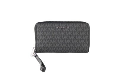 Michael Kors - Jet Set Large Black Signature PVC Flat Multifunction Wrist Wallet