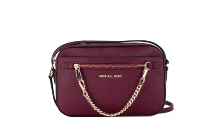 Michael Kors - Jet Set Large East West Mulberry Leather Zip Chain Crossbody Bag