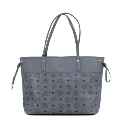 MCM - Aren Medium Dark Grey Mixed Visetos Leather Shopper Shoulder Tote Handbag