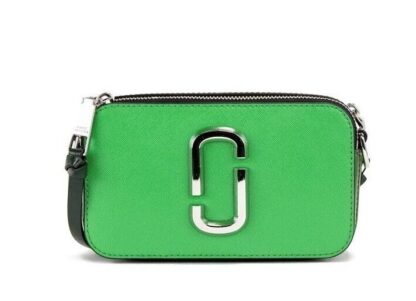 Marc Jacobs - The Snapshot Bag Studded Saffiano Leather Green Shoulder Bag Purse