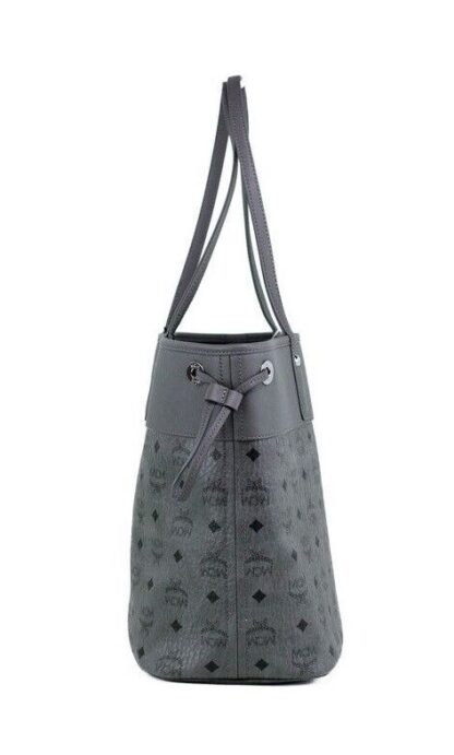 MCM - Aren Medium Dark Grey Mixed Visetos Leather Shopper Shoulder Tote Handbag