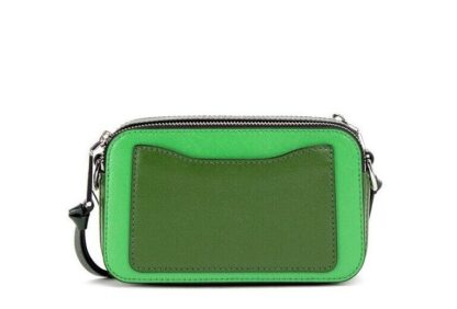 Marc Jacobs - The Snapshot Bag Studded Saffiano Leather Green Shoulder Bag Purse