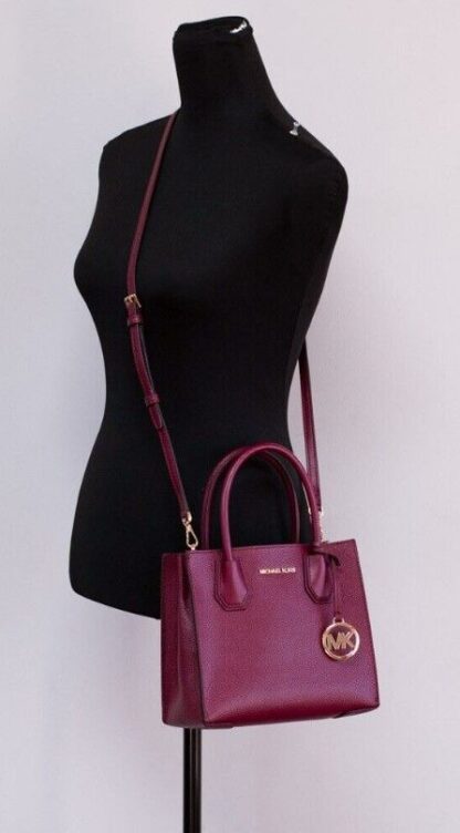 Michael Kors - Mercer Medium Mulberry Leather Messenger Crossbody Handbag Purse